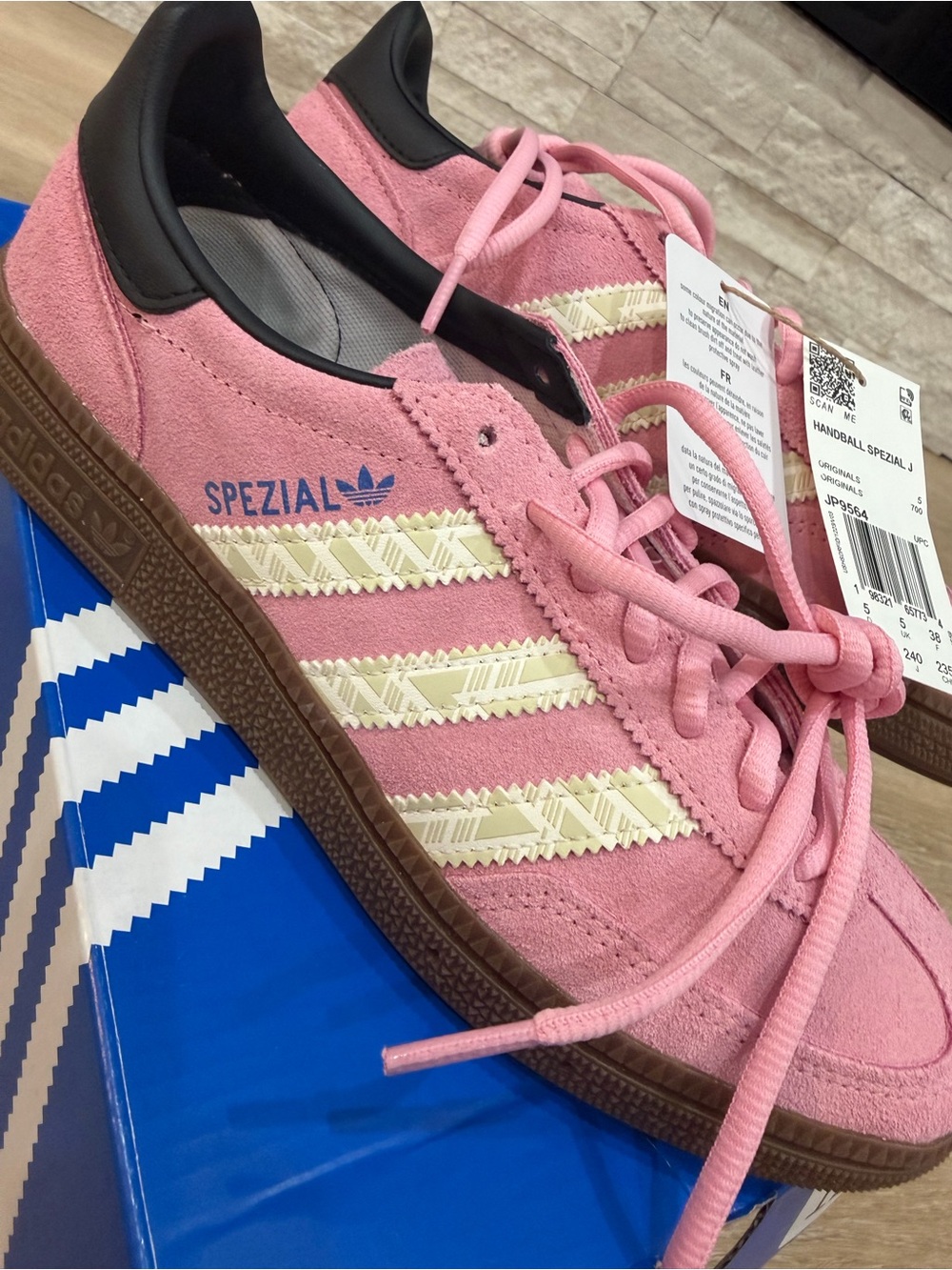 adidas Pink Spezial Suede Sneakers with Cream Stripes